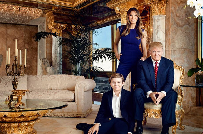資料圖:美國總統(tǒng)特朗普及家人