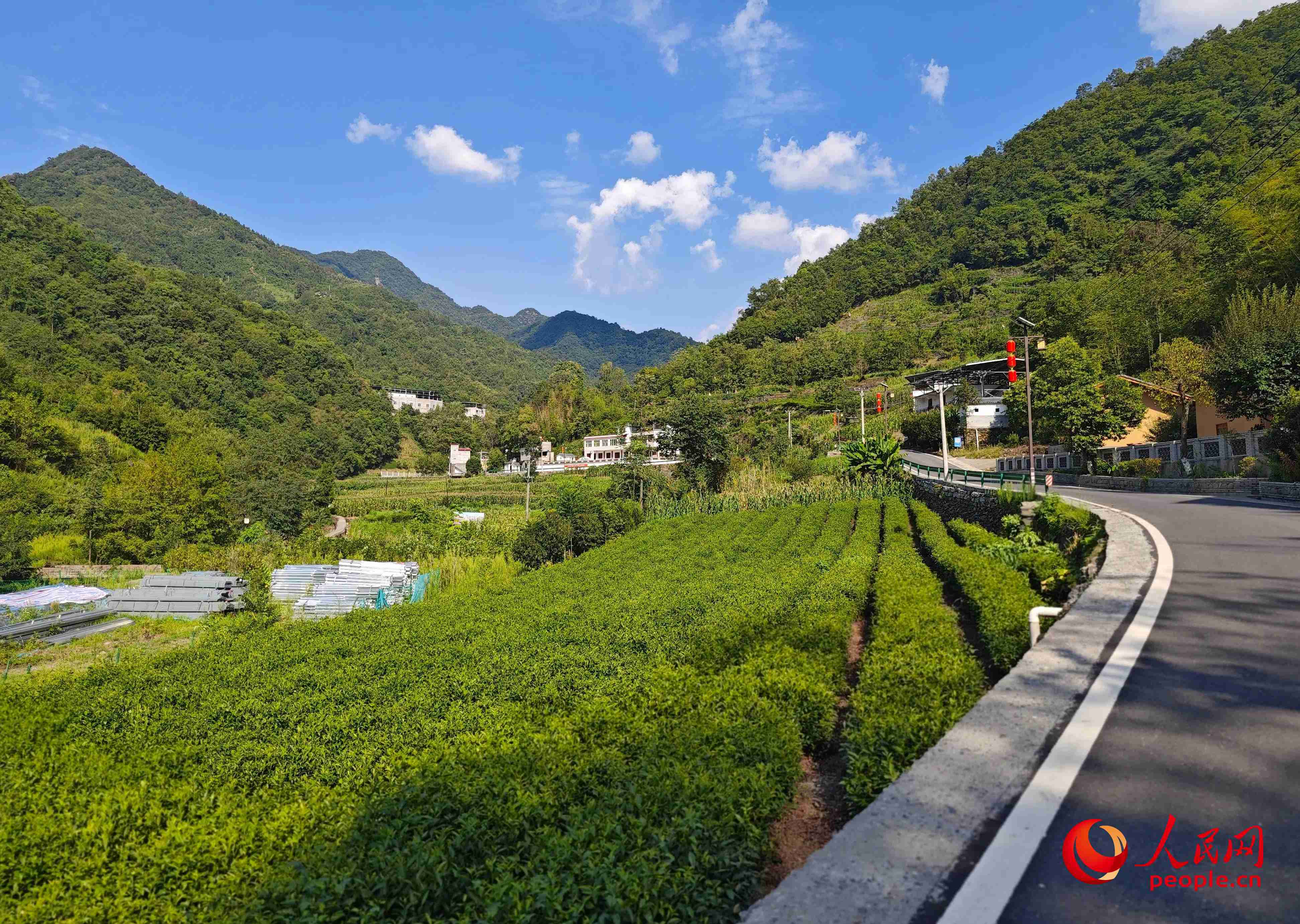 里端溝旁的鳳凰村。人民網(wǎng)記者 黃鈺攝